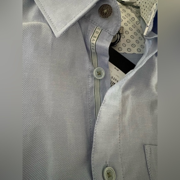 Ted Baker NWT Mens Yesso Oxford Shirt Short Sleeve in Blue size 1 / XS - Picture 6 of 7